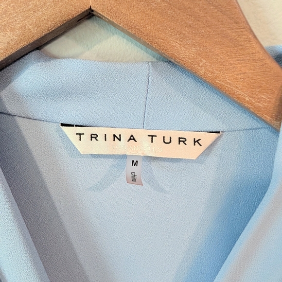 Trina Turk Light Blue Asymmetrical Dress Medium - Picture 4 of 7